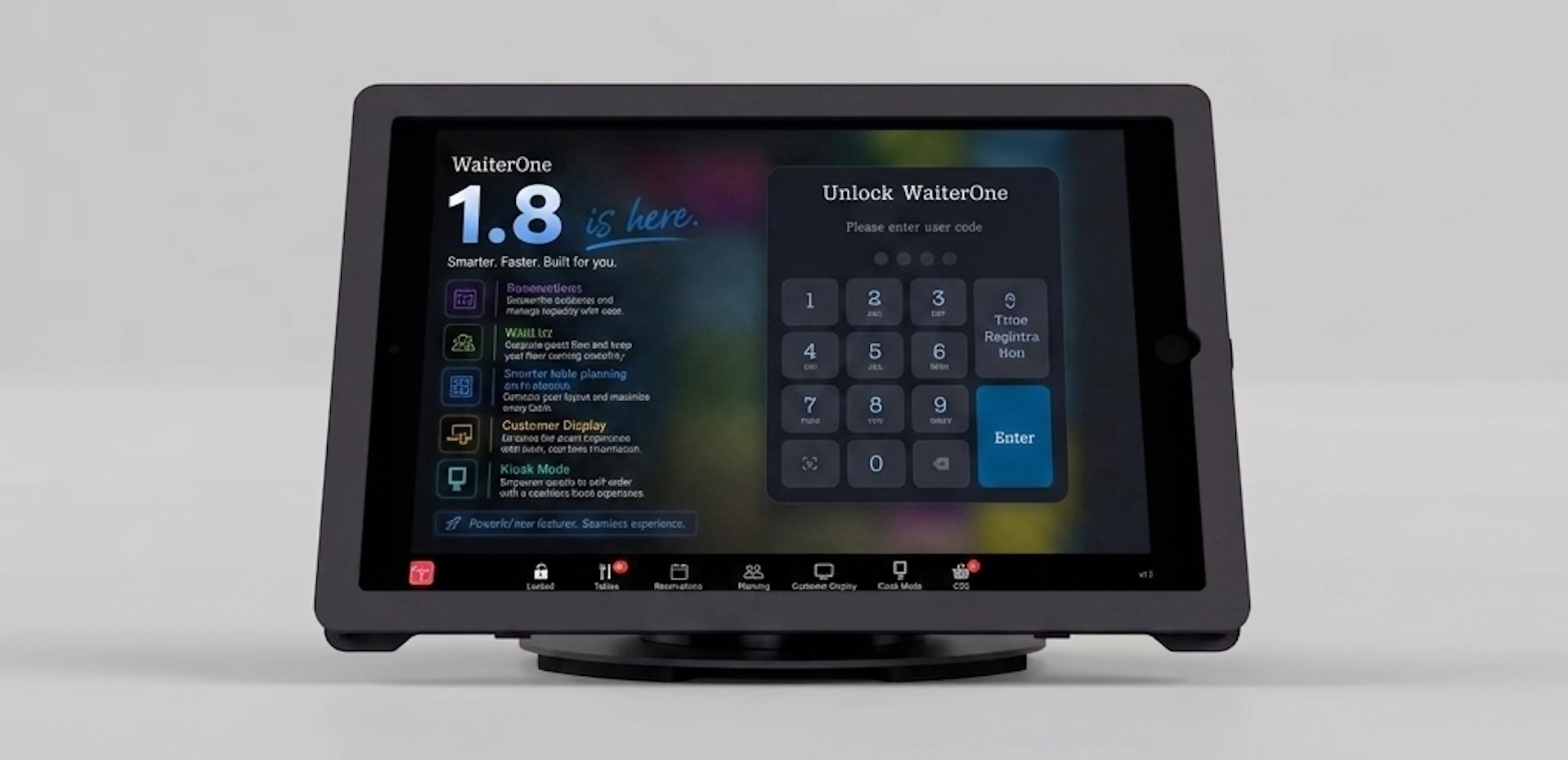 WaiterOne POS interface on an iPad